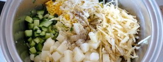 летняя окрошка с репой и пирожками с мясом. Шаг 6