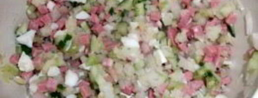 окрошка классическая с колбасой. Шаг 5