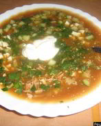 Окрошка мясная на квасе