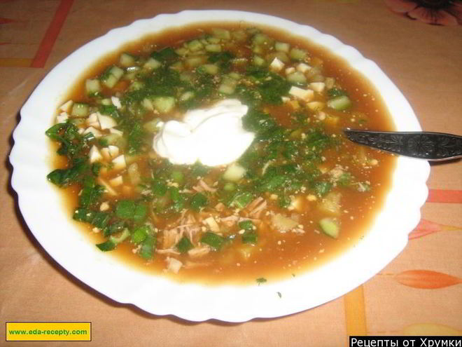 Рецепт окрошки мясной на квасе