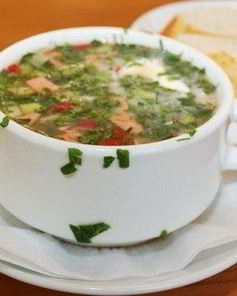 Окрошка мясная с окороком и языком