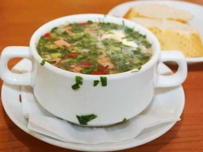 Рецепт окрошки мясной с окороком и языком