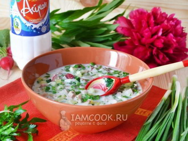 Рецепт окрошки на айране
