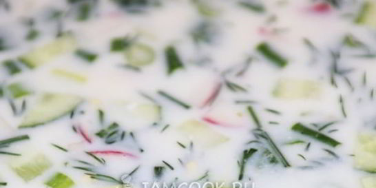 Окрошка на кефире без колбасы