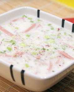 Окрошка на кефире и минералке