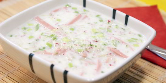 Окрошка на кефире и минералке