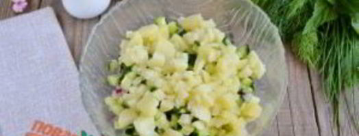 окрошка на кефире с крапивой и мятой. Шаг 5