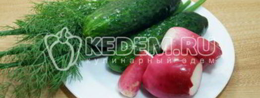 окрошка на кефире. Шаг 4