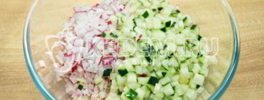 окрошка на кефире. Шаг 6