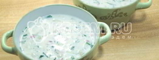 окрошка на кефире. Шаг 9