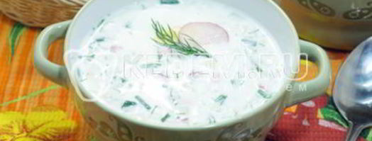 окрошка на кефире. Шаг 10