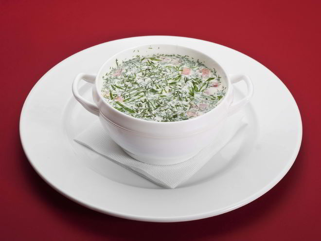 Рецепт окрошки на курином бульоне под майонезом