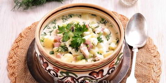 Окрошка на курином бульоне