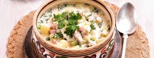 окрошка на курином бульоне. Шаг 13