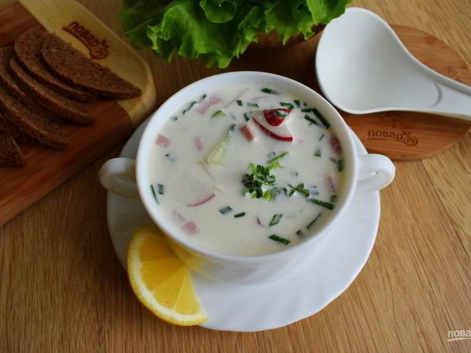 Рецепт окрошки на майонезе