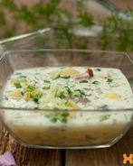 Окрошка на сметане и минеральной воде