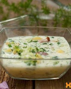 Окрошка на сметане и минеральной воде