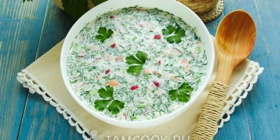 Окрошка на сметане