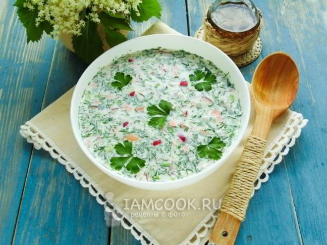 Рецепт окрошки на сметане