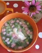 Окрошка на сыворотке с хреном