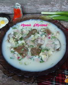 Окрошка с грибами