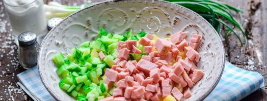 окрошка с колбасой на воде. Шаг 7