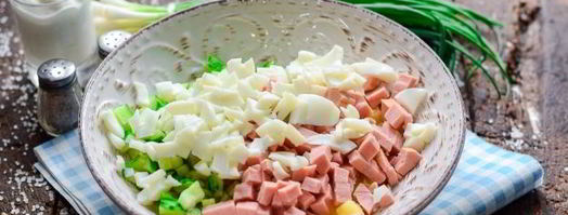 окрошка с колбасой на воде. Шаг 8