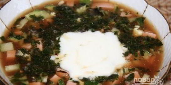 Окрошка с квасом и кефиром