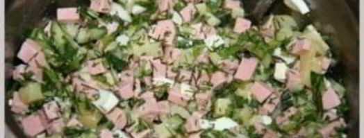 окрошка с квасом и кефиром. Шаг 6