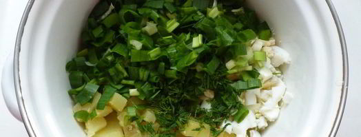 окрошка с малосольной семгой. Шаг 3