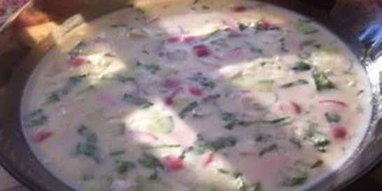 Окрошка с сельдереем на кефире