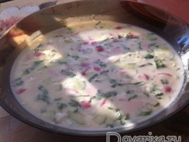 Рецепт окрошки с сельдереем на кефире