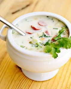 Окрошка с сосисками