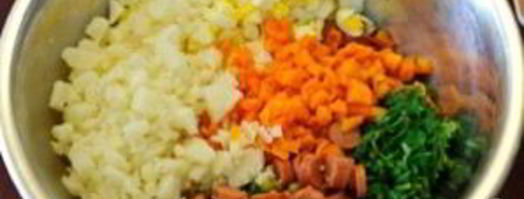 окрошка с сосисками. Шаг 4