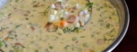 окрошка с сосисками. Шаг 6