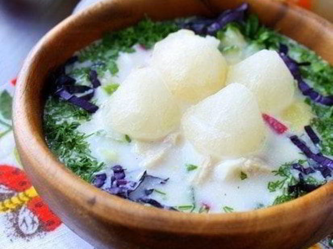 Рецепт окрошки с таном и ледяным квасом