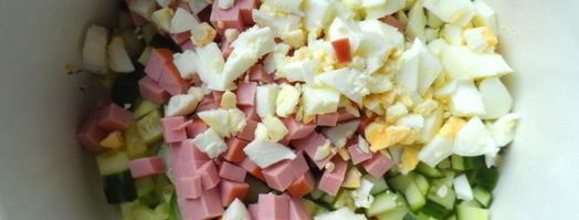 окрошка с вареной колбасой. Шаг 3