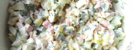 окрошка с вареной колбасой. Шаг 4