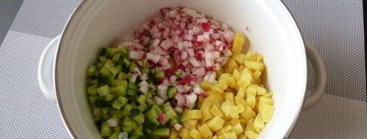 постная окрошка на квасе. Шаг 5