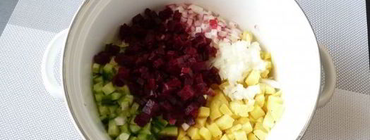 постная окрошка на квасе. Шаг 7