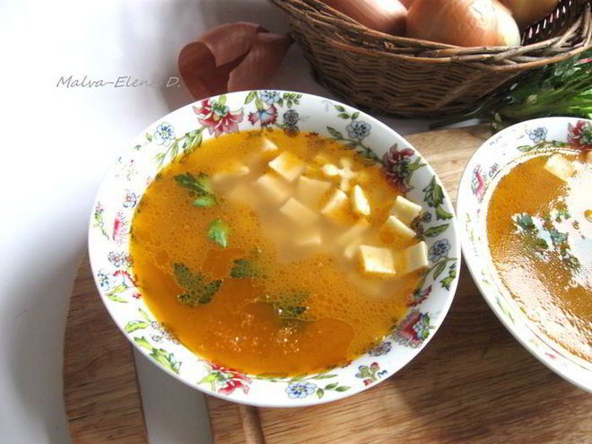 Рецепт итальянского овощной суп с пастой и зеленым горошком