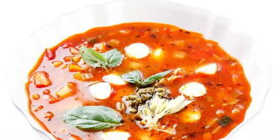 Минестроне с мини-моцареллой