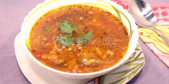 Овощной суп с баклажанами