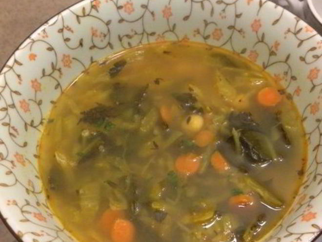 Рецепт овощного супа с капустой и шпинатом