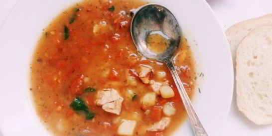 Овощной суп с курицей