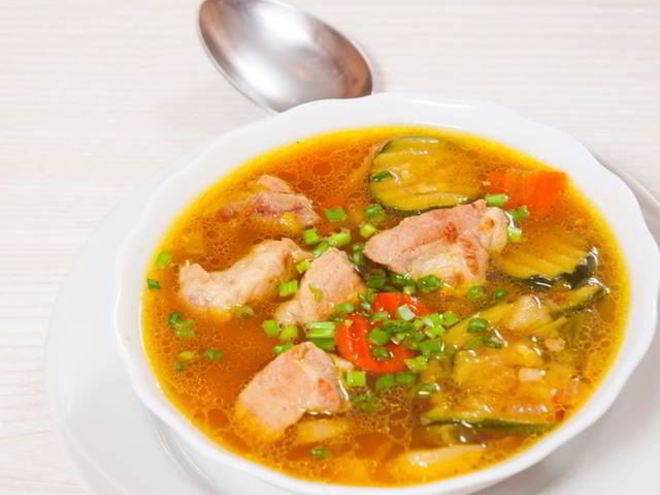 Рецепт овощного супа с лососем