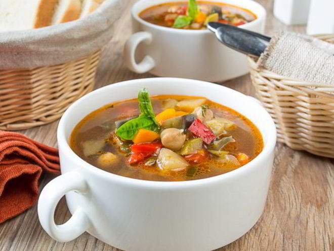 Рецепт овощного супа с нутом и лимоном