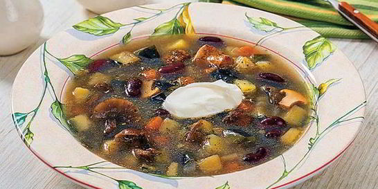 Овощной суп с опятами