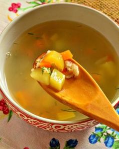 Овощной суп с овсяными хлопьями