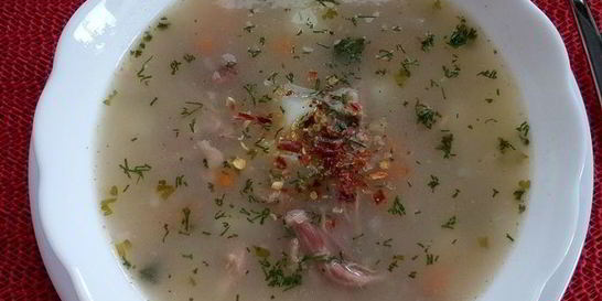 Овсяный суп с индейкой и овощами